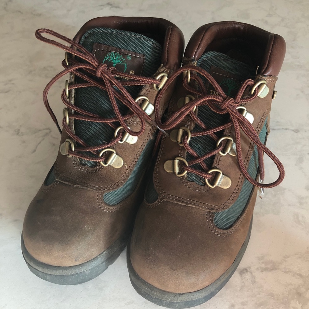 Timberland hiking boots.